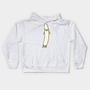 Funny banana with face mask Kids Hoodie